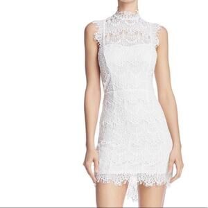 Free People size medium white lace mini dress new bridal anthro open back